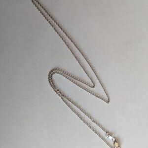 Classic REISS 14KT White Gold 16” Rolo Link Chain Necklace - Stamped Vintage
